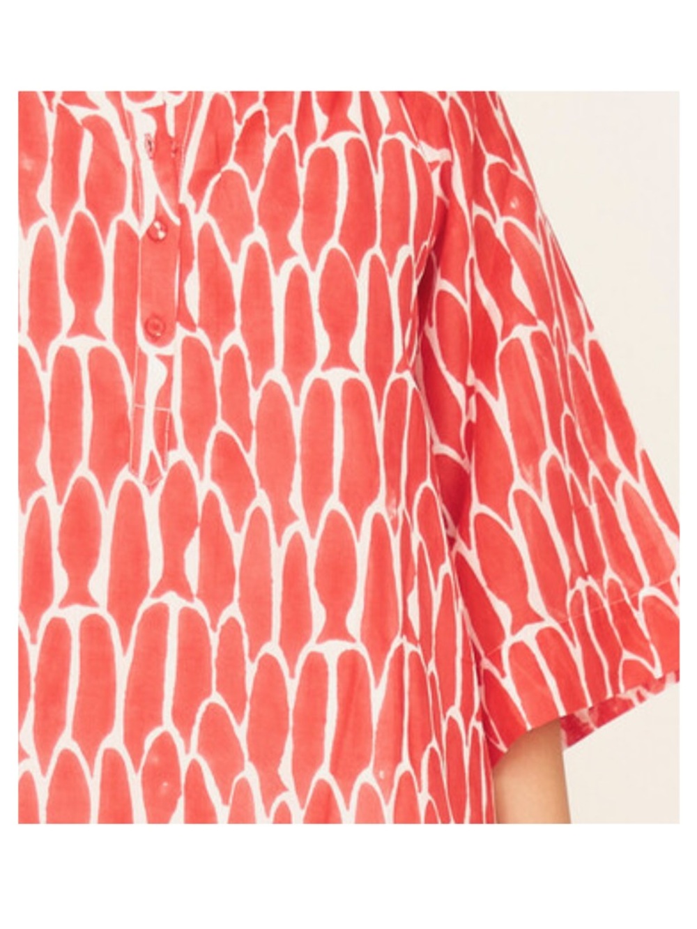 NWOT MIRTH Faro caftan. Red Fish print. Size Small. - Picture 6 of 10